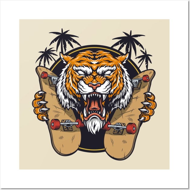 angry tiger face - tiger claw Wall Art by Spring Moon